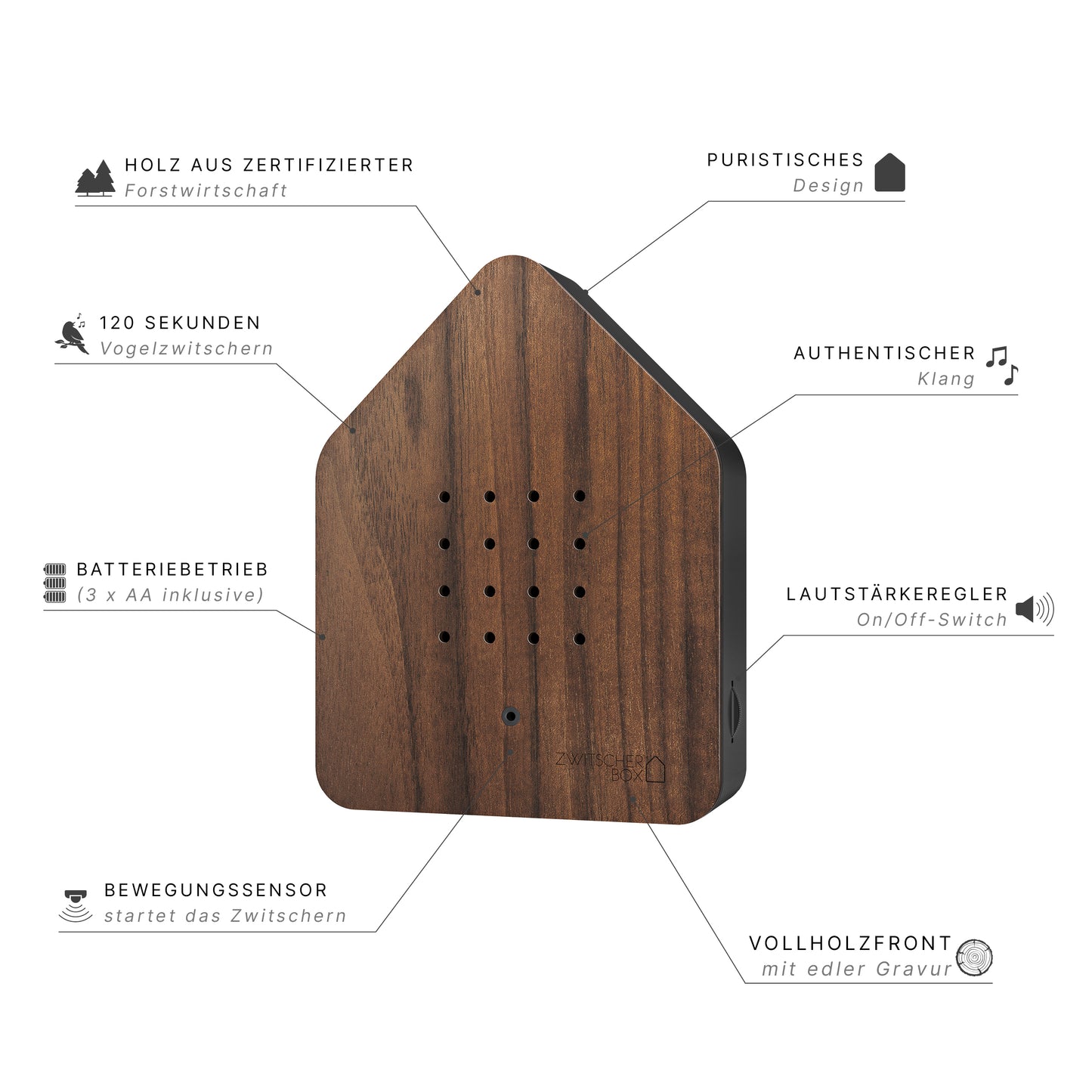 Zwitscherbox Walnut